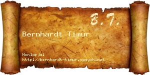 Bernhardt Timur névjegykártya